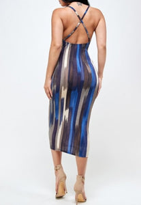 Blue Criss Cross Midi