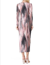 Load image into Gallery viewer, Printed Waste Tie Midi Dress
