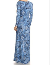 Load image into Gallery viewer, Denim Printed Maxi Dress
