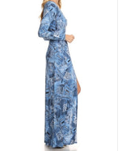 Load image into Gallery viewer, Denim Printed Maxi Dress
