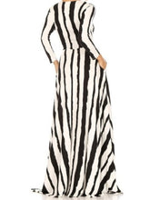 Load image into Gallery viewer, Black and White Stripped Maxi Dress
