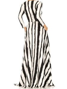 Black and White Stripped Maxi Dress