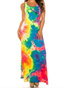 Cotton Candy Sleeveless Tie Dye Maxi