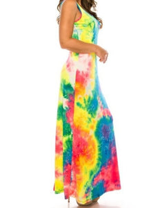 Cotton Candy Sleeveless Tie Dye Maxi