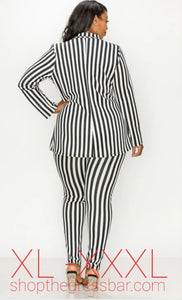 Black & Ivory Strip Jacket and Pants