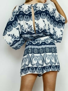 Paisley Romper in Navy