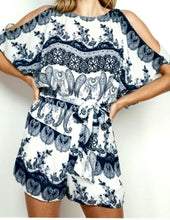 Load image into Gallery viewer, Paisley Romper in Navy
