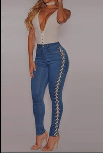 Lace Up Jeans