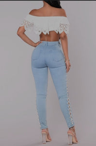 Lace Up Jeans