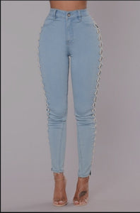 Lace Up Jeans